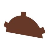 Заглушка конька простая VikingMP E 0,5 мм, Цвет Ral 8004, Покрытие VikingMP E-20, Толщина металла 0,5 мм