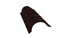 Конек полукруглый Satin, Цвет Ral 8017, Покрытие Satin с пленкой, Толщина металла 0,5 мм