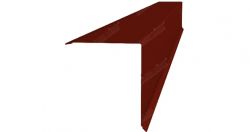 Конек односкатной кровли Pe 0,45 мм, Цвет Ral 3009, Покрытие Полиэстер с пленкой, Толщина металла 0,45 мм