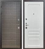 Дверь стальная КОМФОРТ Лен сильвер/Белый ясень (1), Высота/Длина 2070, Открывание/Врезка правое, Ширина 960