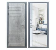 Дверь стальная ПАНОРАМА ЗЕРКАЛО, Цвет Цвет Панорама Бетон темный, Высота/Длина 2070, Открывание/Врезка левое, Ширина 960