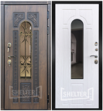 Дверь стальная ЛАЦИО (ДЛЯ УЛИЦЫ), Цвет Дуб темный (Винорит)/Алмон 25 (Винорит), Высота/Длина 2070, Открывание/Врезка правое, Ширина 960