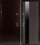 Дверь стальная ЛИВЕРПУЛЬ 1 (Коллекция "Shelter Plus") U-1 Медный антик/Венге горизонт (стекло черное), Цвет U-1 Медный антик, Высота/Длина 2070, Открывание/Врезка левое, Ширина 860