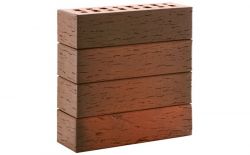 Кирпич клинкерный ЛСР Ноттингем красный флэшинг береста 250*85*65 мм  